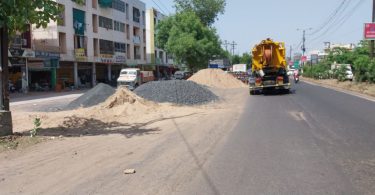 Building material stored for sale till the main road side