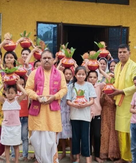 Navachandi Ritual Mahayagya Yagya started with Kalash Yatra in Ratibad